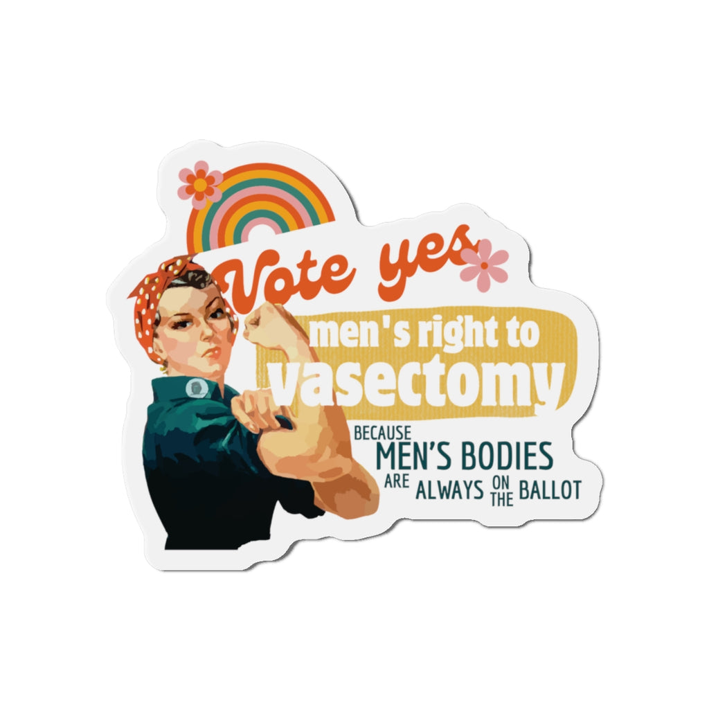 Pro Choice Retro Magnet: Vote Yes Men's Right to Vasectomy Tote Bag
