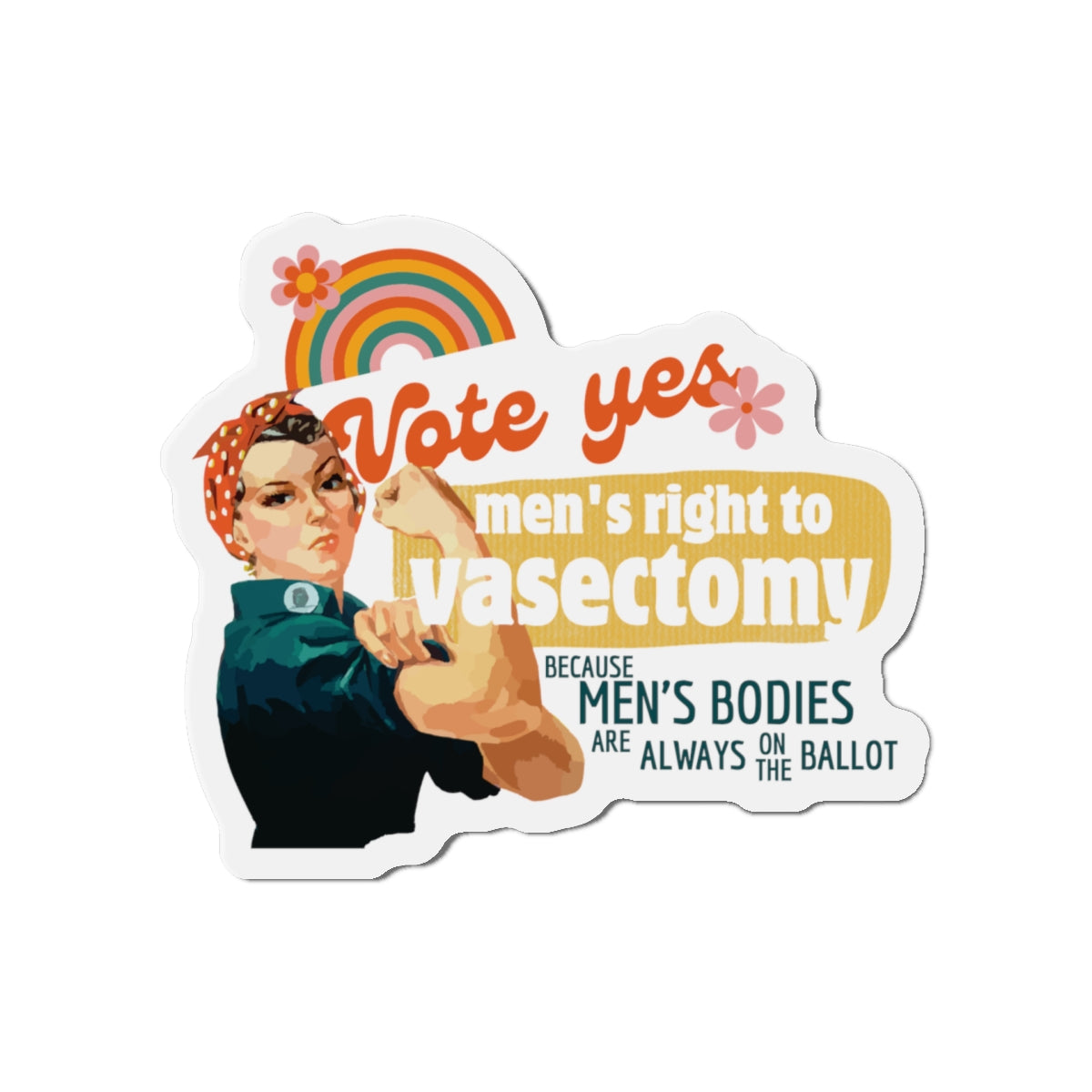 Pro Choice Retro Magnet: Vote Yes Men's Right to Vasectomy Tote Bag