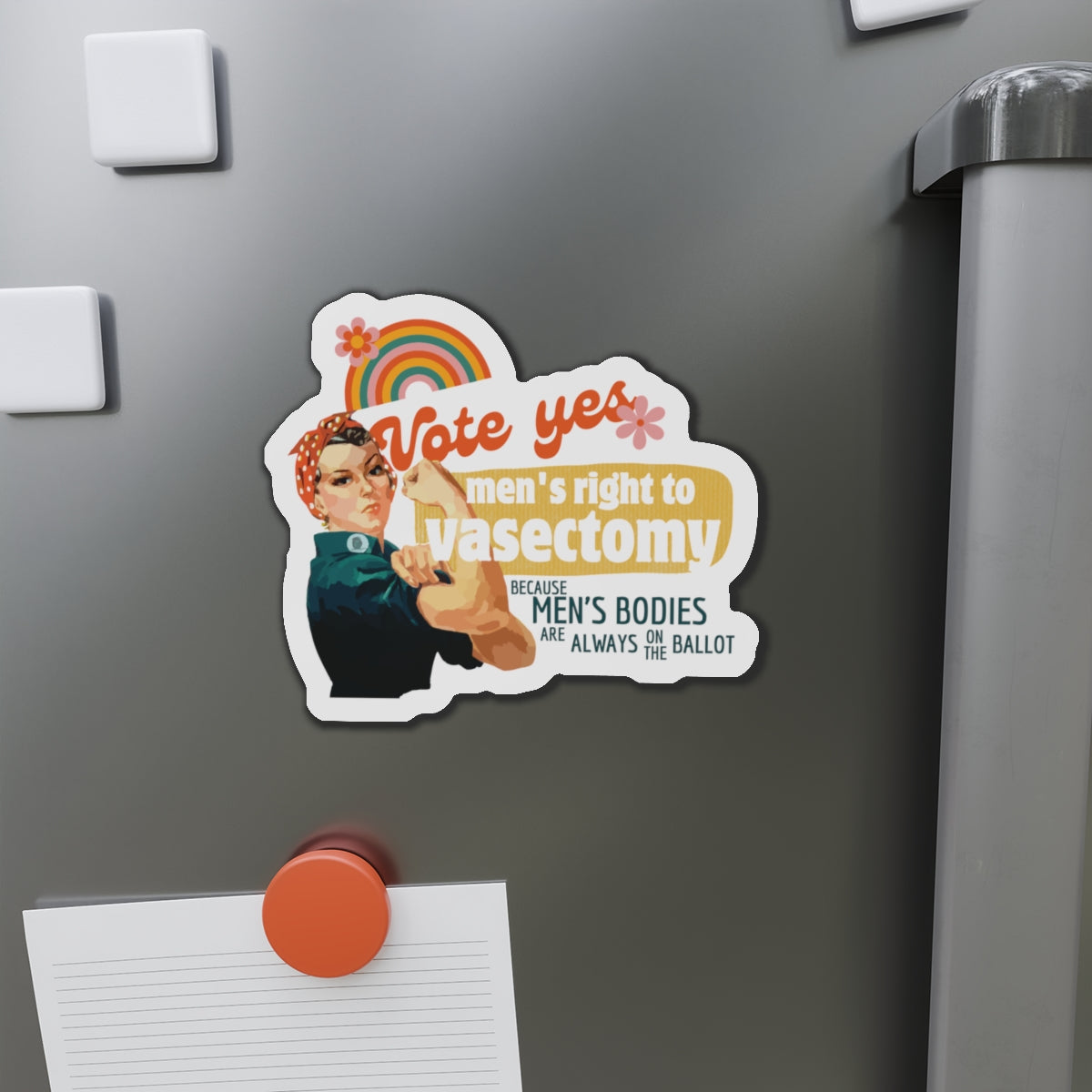 Pro Choice Retro Magnet: Vote Yes Men's Right to Vasectomy Tote Bag