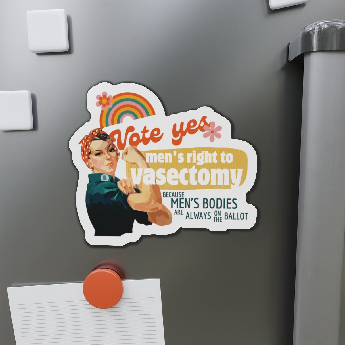 Pro Choice Retro Magnet: Vote Yes Men's Right to Vasectomy Tote Bag